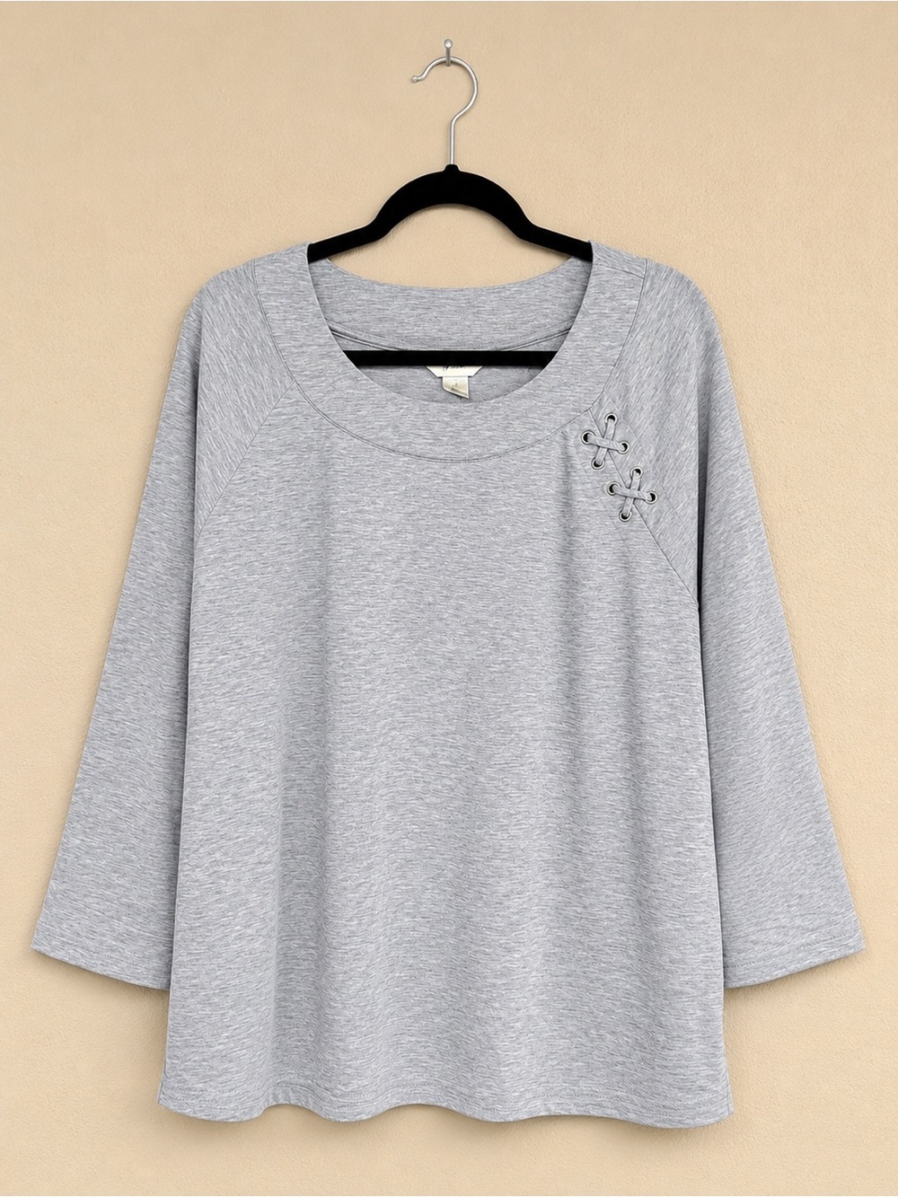 CJ Banks Blue Lace-Up Top